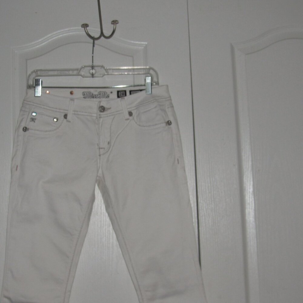 MISS ME Skinny White Sequin Pocket Jeans Size 28 (Inseam: 33”) - Picture 3 of 9